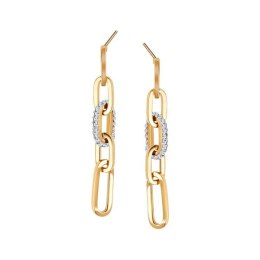 Gold earrings KXC6492 - Zirconia