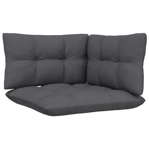 2-osobowa sofa ogrodowa z antracytowymi poduszkami, sosnowa 2-osobowa sofa ogrodowa z antracytowymi poduszkami, sosnowa