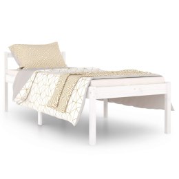 Łóżko dla seniora, białe, 90x200 cm, lite drewno sosnowe