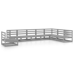 8-cz. zestaw mebli wypoczynkowych do ogrodu, szary, sosnowy