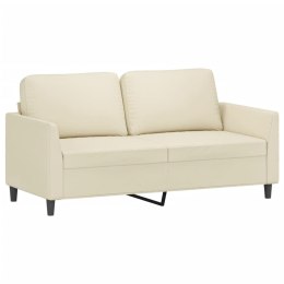 2-osobowa sofa, kremowy, 140 cm, sztuczna skóra