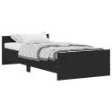 Rama łóżka, czarna, 90x200 cm, materiał drewnopochodny