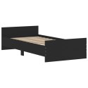 Rama łóżka, czarna, 90x200 cm, materiał drewnopochodny