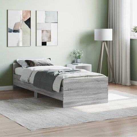 Rama łóżka, szary dąb sonoma 75x190 cm, materiał drewnopochodny