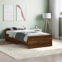 Rama łóżka, brązowy dąb, 90x190 cm, materiał drewnopochodny