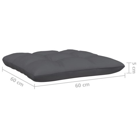 2-osobowa sofa ogrodowa z antracytowymi poduszkami, sosnowa 2-osobowa sofa ogrodowa z antracytowymi poduszkami, sosnowa