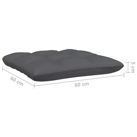 2-osobowa sofa ogrodowa z antracytowymi poduszkami, sosnowa 2-osobowa sofa ogrodowa z antracytowymi poduszkami, sosnowa