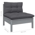 3-osobowa sofa ogrodowa z antracytowymi poduszkami, sosnowa