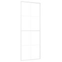 Drzwi przesuwne, szkło ESG i aluminium, 76x205 cm, białe