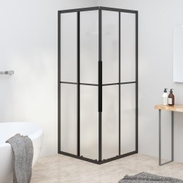 Kabina prysznicowa, mrożone szkło ESG, 70x70x180 cm, czarna