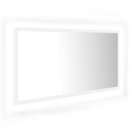 Lustro łazienkowe z LED, białe, 90x8,5x37 cm, akryl