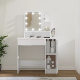 Toaletka z oświetleniem LED, biała z połyskiem, 86,5x35x136 cm