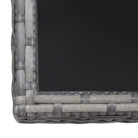 3-cz. zestaw mebli ogrodowych, polirattan, antracyt i szary