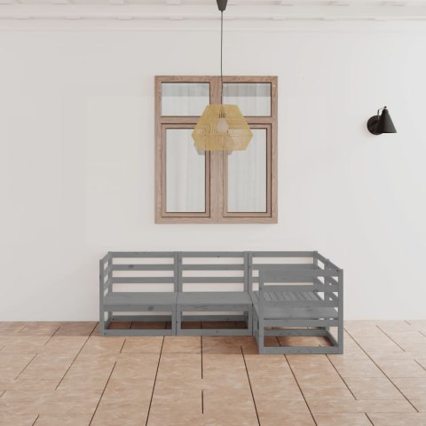 4-cz. zestaw mebli wypoczynkowych do ogrodu, szary, sosnowy