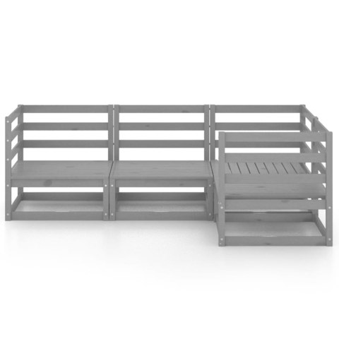 4-cz. zestaw mebli wypoczynkowych do ogrodu, szary, sosnowy