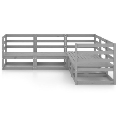 5-cz. zestaw mebli wypoczynkowych do ogrodu, szary, sosnowy