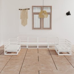 8-cz. zestaw mebli wypoczynkowych do ogrodu, biały, sosnowy