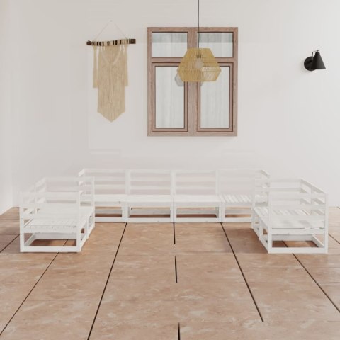 8-cz. zestaw mebli wypoczynkowych do ogrodu, biały, sosnowy