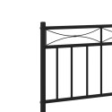 Metalowa rama łóżka z wezgłowiem, czarna, 80x200 cm