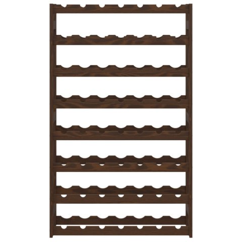 Stojak na 56 butelek wina, brązowy, lite drewno sosnowe
