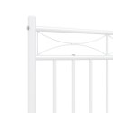 Metalowa rama łóżka z wezgłowiem i zanóżkiem, biała, 140x190 cm