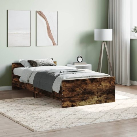 Rama łóżka, przydymiony dąb, 90x190 cm, materiał drewnopochodny