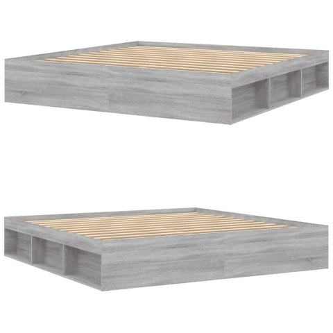 Rama łóżka, szary dąb sonoma, 200x200 cm