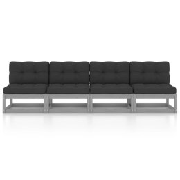 4-osobowa sofa ogrodowa z poduszkami, lite drewno sosnowe