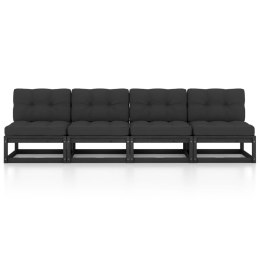 4-osobowa sofa ogrodowa z poduszkami, lite drewno sosnowe