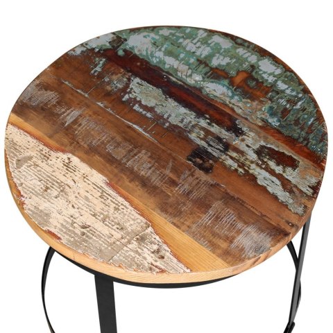 Dwa stoliki do kawy z odzyskanego drewna, okrągłe, 40 i 50 cm Dwa stoliki do kawy z odzyskanego drewna, okrągłe, 40 i 50 cm
