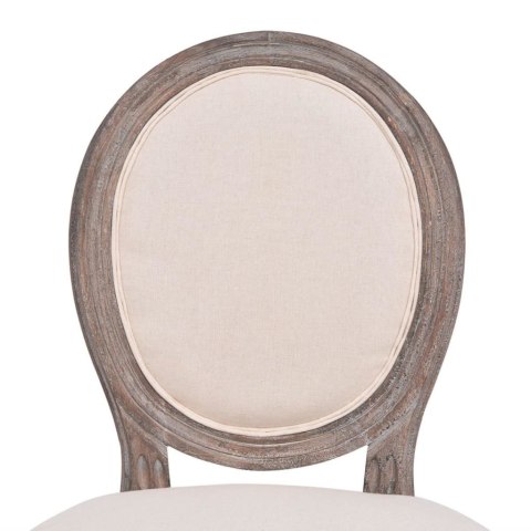 Krzesła stołowe, 4 szt., kremowe, tkanina