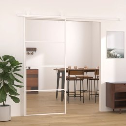Drzwi przesuwne, szkło ESG i aluminium, 90x205 cm, białe