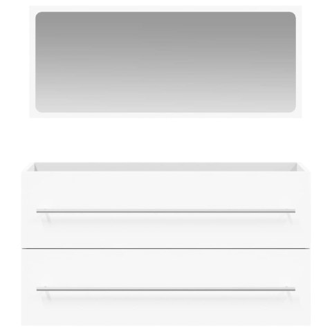 Szafka łazienkowa z lustrem, biała, materiał drewnopochodny