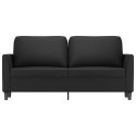 2-osobowa sofa, czarna, 140 cm, sztuczna skóra