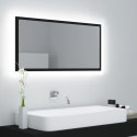 Lustro łazienkowe z LED, czarne, 90x8,5x37 cm, akryl