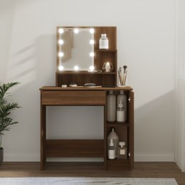 Toaletka z LED, brązowy dąb, 86,5x35x136 cm