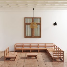 12-cz. zestaw wypoczynkowy do ogrodu, miodowy brąz, sosnowy