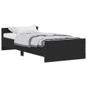 Rama łóżka, czarna, 90x190 cm, materiał drewnopochodny
