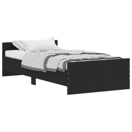 Rama łóżka, czarna, 90x190 cm, materiał drewnopochodny