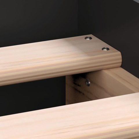 Rama łóżka z wezgłowiem i zanóżkiem, czarna, 120x200 cm