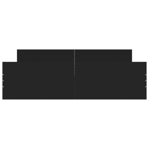 Rama łóżka z wezgłowiem i zanóżkiem, czarna, 150x200 cm