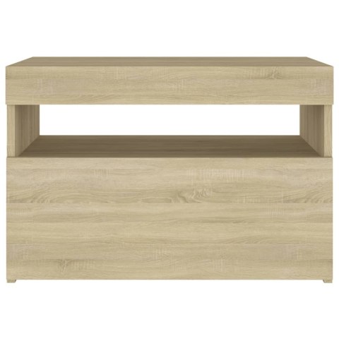 Szafka nocna z oświetleniem LED, dąb sonoma, 60x35x40 cm, płyta