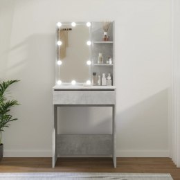 Toaletka z oświetleniem LED, betonowa szarość, 60x40x140 cm