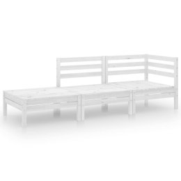 3-cz. zestaw mebli wypoczynkowych do ogrodu, biały, sosnowy