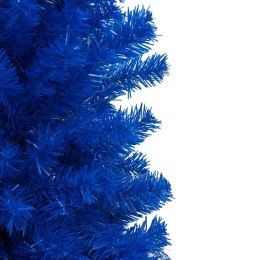 Sztuczna choinka z lampkami i bombkami, niebieska, 150 cm, PVC