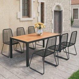 7-częściowy zestaw mebli ogrodowych, rattan PVC, czarno-brązowy