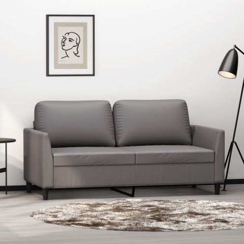 2-osobowa sofa, szary, 140 cm, sztuczna skóra