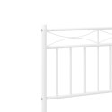 Metalowa rama łóżka z wezgłowiem i zanóżkiem, biała, 80x200 cm