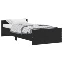 Rama łóżka, czarna, 100x200 cm, materiał drewnopochodny