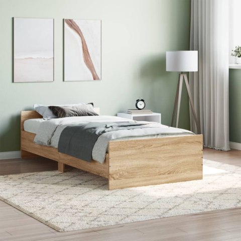 Rama łóżka, dąb sonoma, 90x200 cm, materiał drewnopochodny
